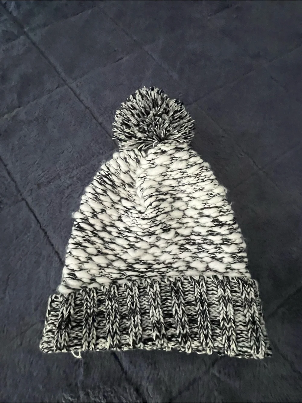 Express Black and White Marled beanie and infinity scarf